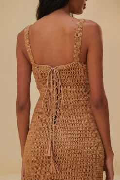  RAFFIA CUT-OUT MIDI DRESS