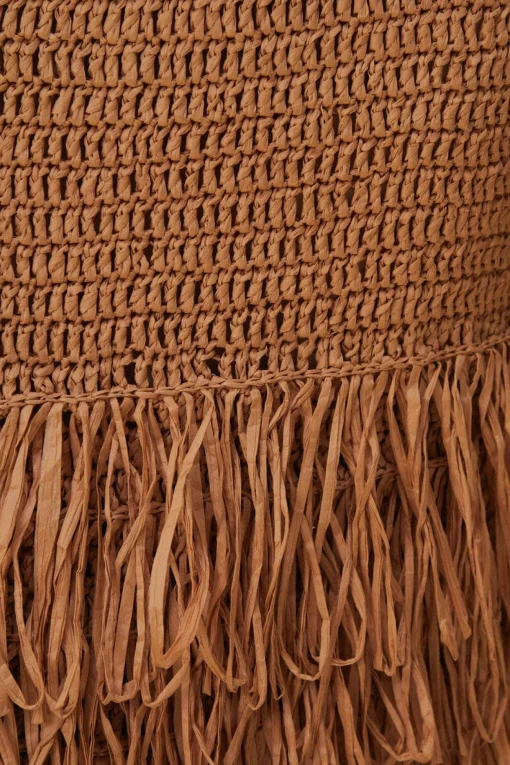  RAFFIA CUT-OUT MIDI DRESS