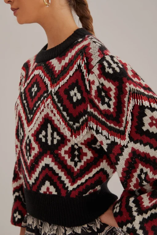  RAUTI BEADED KNIT SWEATER