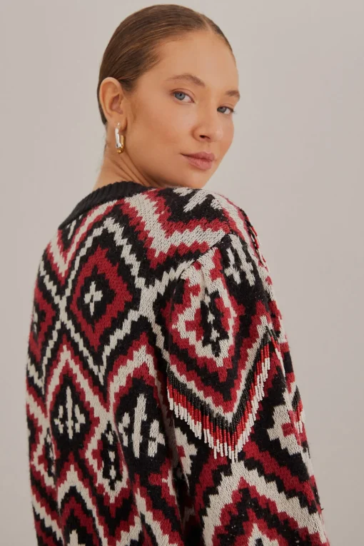  RAUTI BEADED KNIT SWEATER