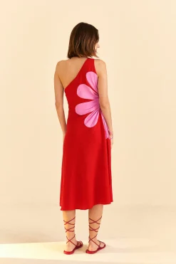  RED CUT-OUT FLOWER DRESS