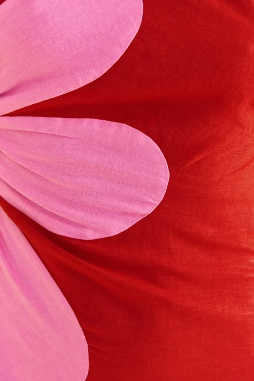  RED CUT-OUT FLOWER DRESS