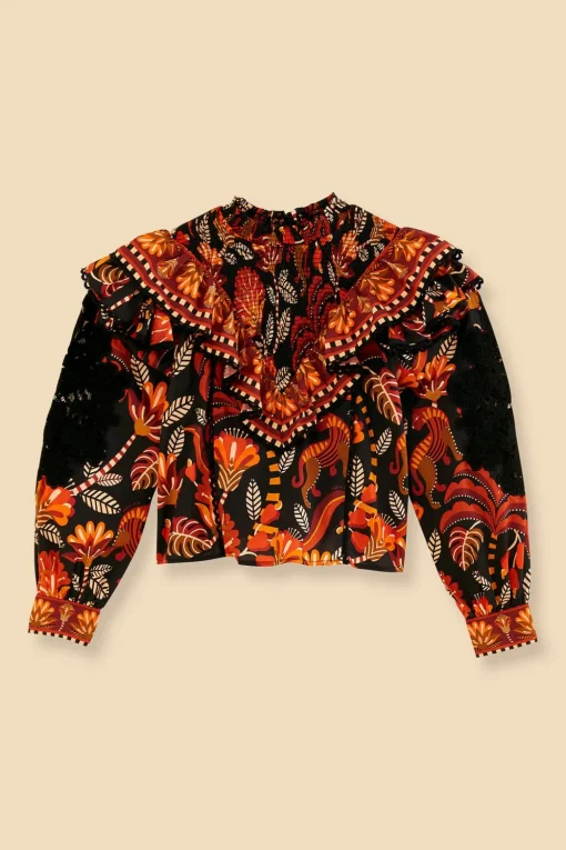  RED NATURE BEAUTY LACE BLOUSE