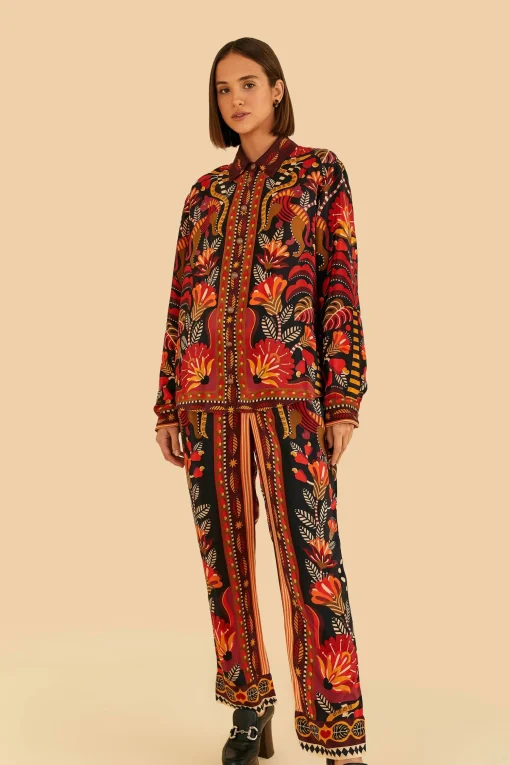  RED NATURE BEAUTY SCARF PANTS