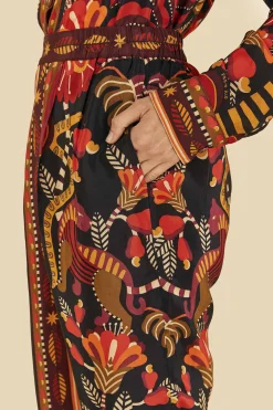  RED NATURE BEAUTY SCARF PANTS