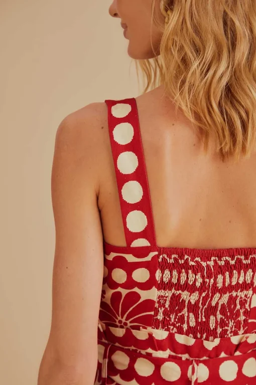  RED PALERMO SLEEVELESS ROMPER