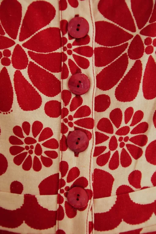  RED PALERMO SLEEVELESS ROMPER