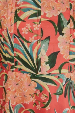  RED PINEAPPLE BLOOM CUT OUT MIDI DRESS