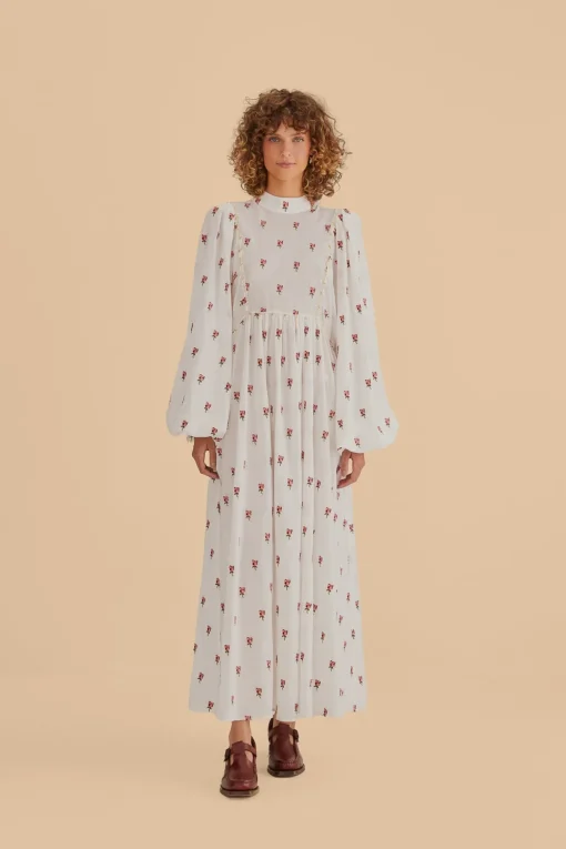  ROSE EMBROIDERED MAXI DRESS
