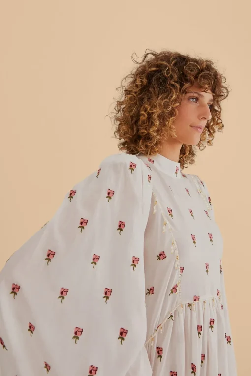  ROSE EMBROIDERED MAXI DRESS