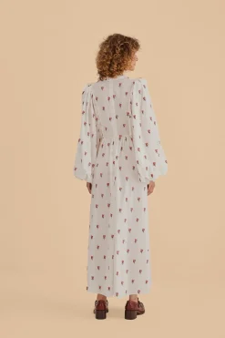 ROSE EMBROIDERED MAXI DRESS