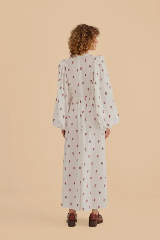  ROSE EMBROIDERED MAXI DRESS