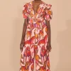  ROSE WILD HORSES PLEATED SHORT SLEEVE JUMPSUIT