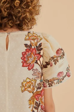  SAND LEOPARD FLOWERS BLOUSE