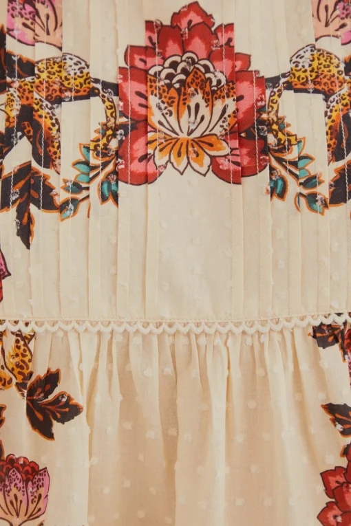  SAND LEOPARD FLOWERS BLOUSE
