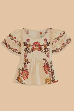  SAND LEOPARD FLOWERS BLOUSE