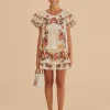  SAND LEOPARD FLOWERS MINI SKIRT