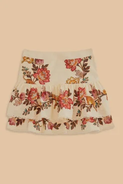  SAND LEOPARD FLOWERS MINI SKIRT