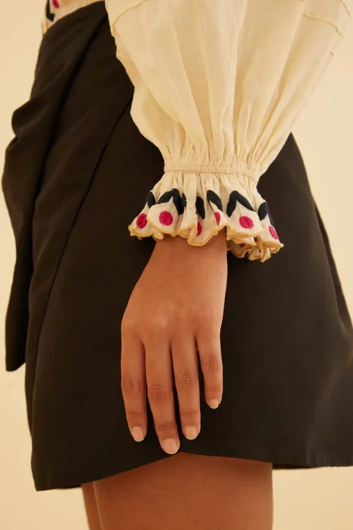  SAND PALMS PARADISE EMBROIDERED BLOUSE