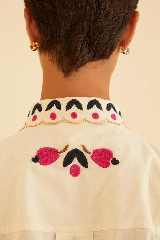  SAND PALMS PARADISE EMBROIDERED BLOUSE