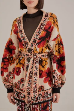  SAND WINTER TAPESTRY KNIT CARDIGAN