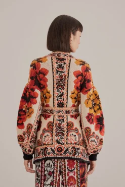  SAND WINTER TAPESTRY KNIT CARDIGAN