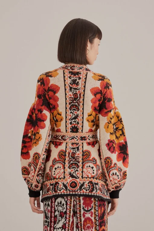  SAND WINTER TAPESTRY KNIT CARDIGAN