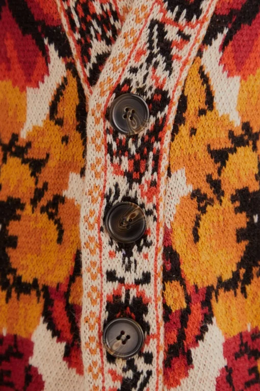  SAND WINTER TAPESTRY KNIT CARDIGAN