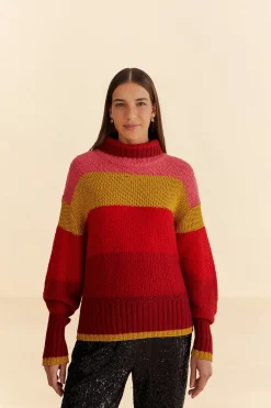  SHINY STRIPES KNIT SWEATER