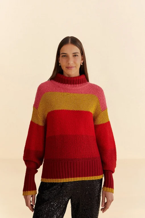  SHINY STRIPES KNIT SWEATER