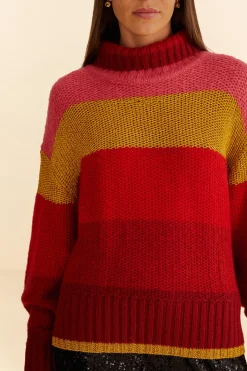 SHINY STRIPES KNIT SWEATER