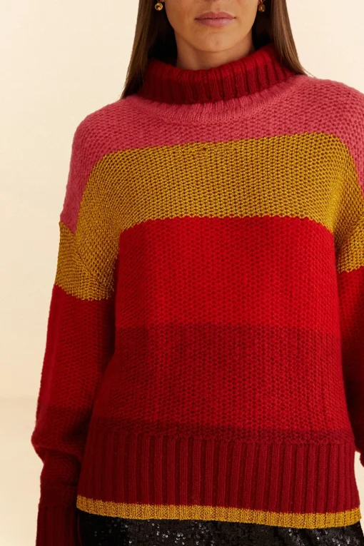  SHINY STRIPES KNIT SWEATER