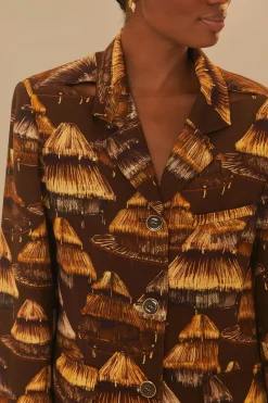  SHUHU BROWN CUT OUT BLAZER