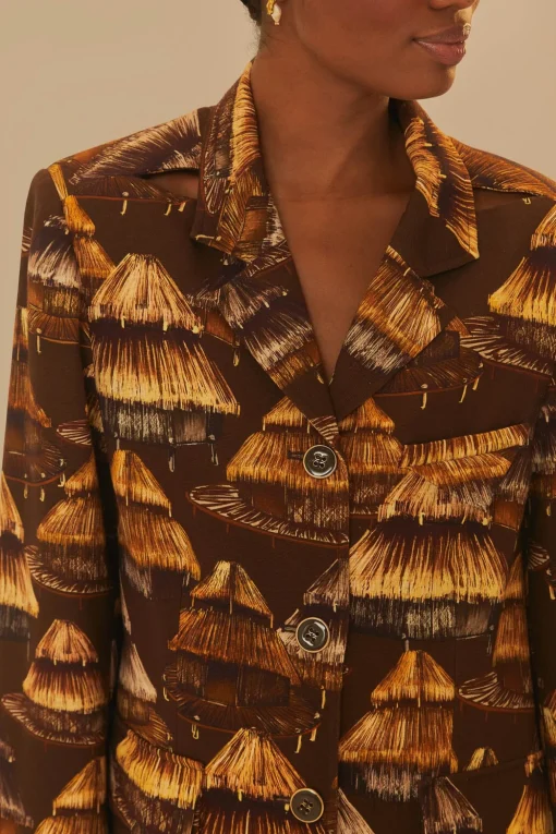  SHUHU BROWN CUT OUT BLAZER