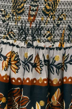  SILVER FLORAL TAPESTRY MINI DRESS