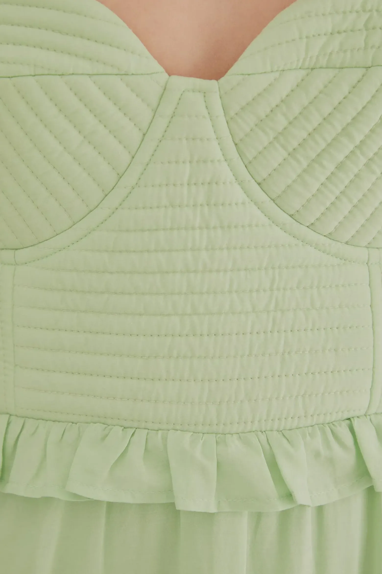 SOFT GREEN SHORT SLEEVE MIDI DRESS