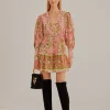 SOFT PINK AURA FLORAL MINI DRESS