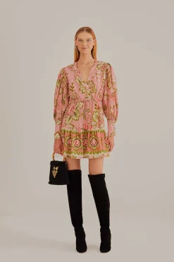  SOFT PINK AURA FLORAL MINI DRESS