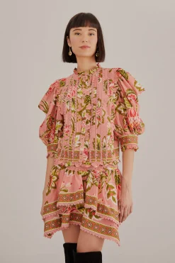  SOFT PINK AURA FLORAL MINI SKIRT