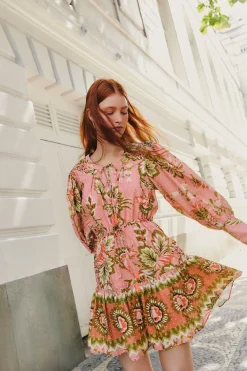  SOFT PINK AURA FLORAL MINI DRESS