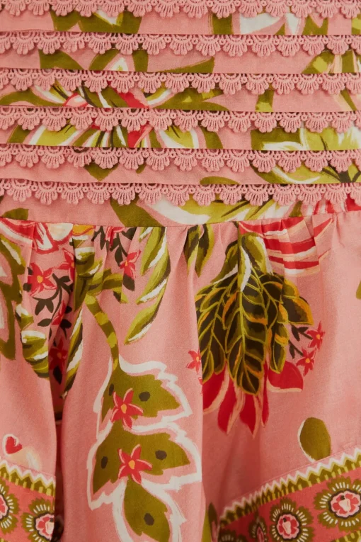  SOFT PINK AURA FLORAL MINI SKIRT