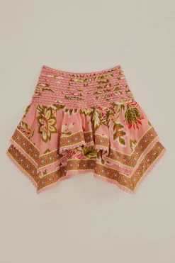  SOFT PINK AURA FLORAL MINI SKIRT