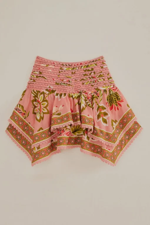  SOFT PINK AURA FLORAL MINI SKIRT