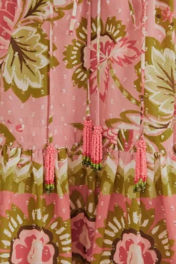  SOFT PINK AURA FLORAL MINI DRESS