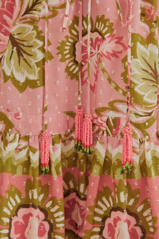  SOFT PINK AURA FLORAL MINI DRESS