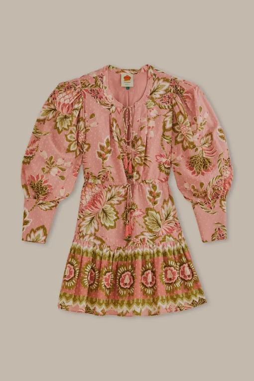  SOFT PINK AURA FLORAL MINI DRESS