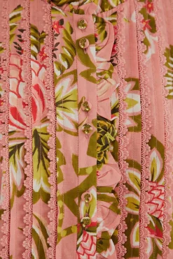  SOFT PINK AURA FLORAL SHORT SLEEVE BLOUSE