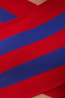  STRIPES WRAP KNIT SWEATER