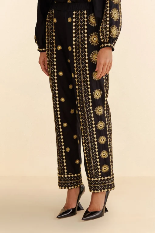  SUN EMBROIDERED PANTS