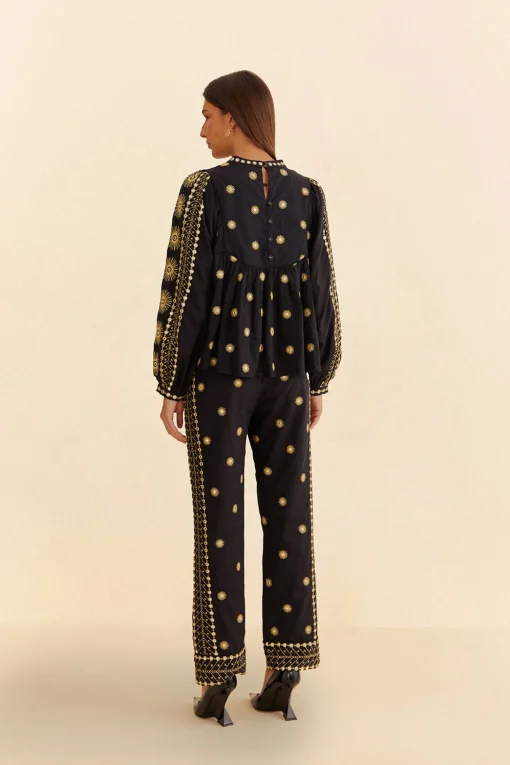  SUN EMBROIDERED PANTS